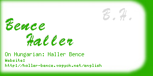 bence haller business card